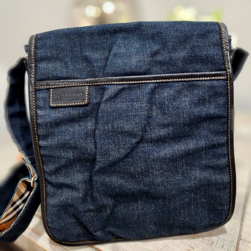 Burberry denim messenger bag